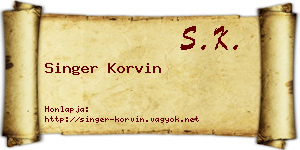 Singer Korvin névjegykártya